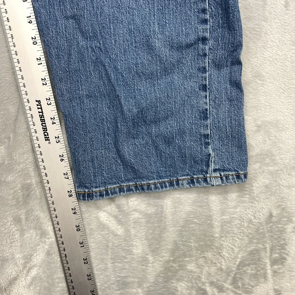 Levi's 505 Jeans Men 46x28 Blue Denim Medium Wash High Rise Red Tab Straight Leg